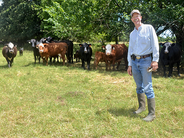 Karl Ebel and his family have spent the past 16 years turning Ebel Grasslands Ranch into a profitable, environmentally responsible operation home to 120 cows and 45 mama goats. Progressive Farmer image by Dan Crummett